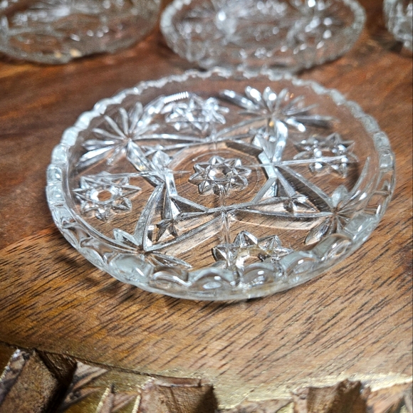 💚 Vintage glass coasters set of 5 Starburt - Picture 7 of 12